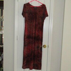 Carole Little Vintage Red Stretch Maxi Dress with Beaded Neckline